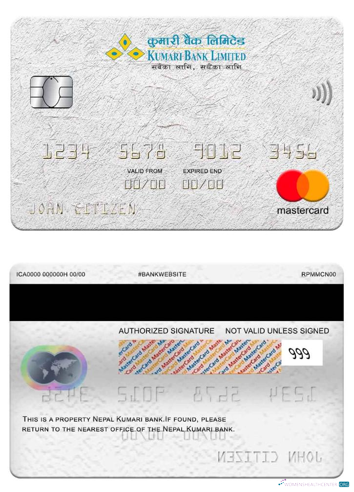 Download Nepal Kumari Bank mastercard Photoshop template